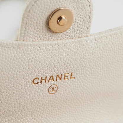 Chanel Caviar Microbag White