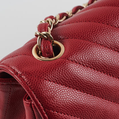 Chanel 18B Chevron Rectangular Mini Red