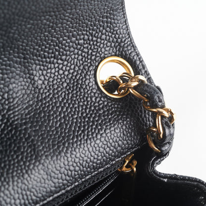 Chanel Caviar Mini Square 24k gold Black