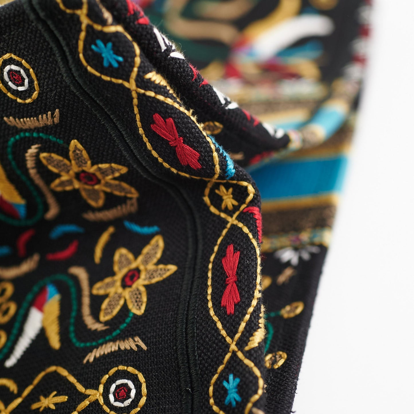 Christian Dior Large Black Multicolour Embroidery Book Tote