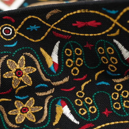 Christian Dior Large Black Multicolour Embroidery Book Tote