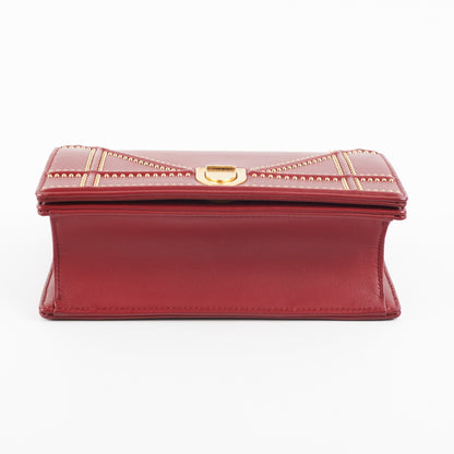 Christian Dior Diorama Burgundy Studded Crossbody Bag