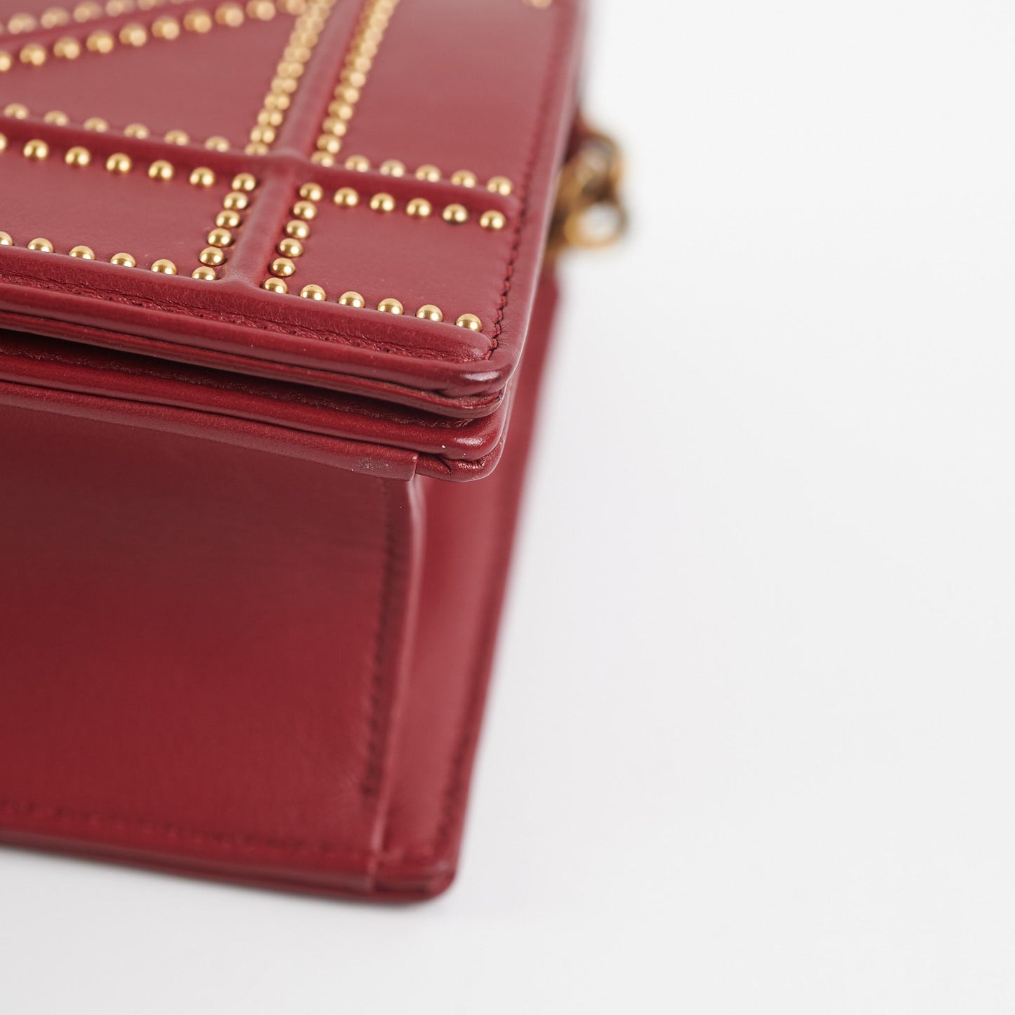 Christian Dior Diorama Burgundy Studded Crossbody Bag