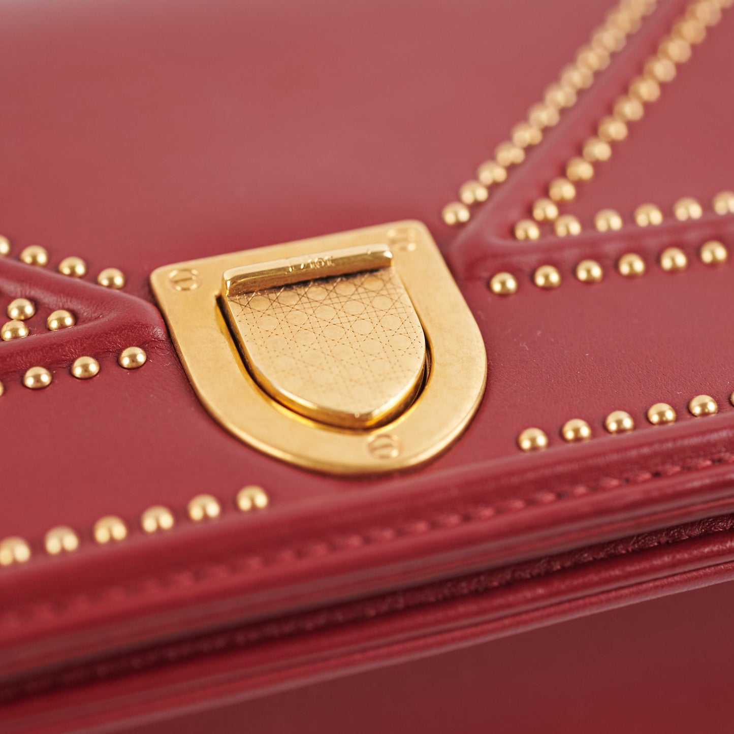 Christian Dior Diorama Burgundy Studded Crossbody Bag
