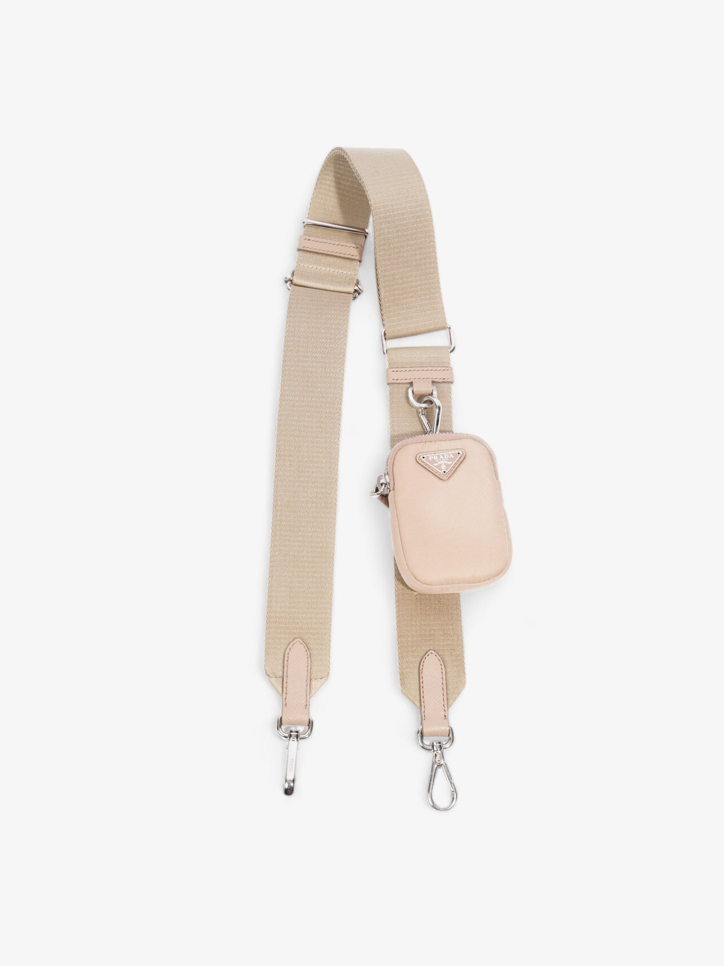 Prada Mini Pouch With Strap Beige Re Nylon