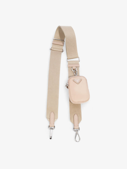Prada Mini Pouch With Strap Beige Re Nylon