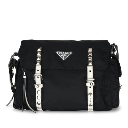 Prada Studded Vela Messenger Bag