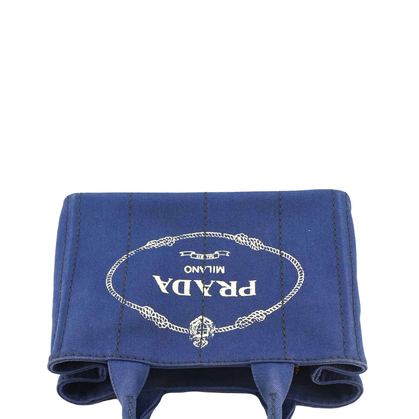 PRADA Canapa Denim Tote Bag Dark Blue