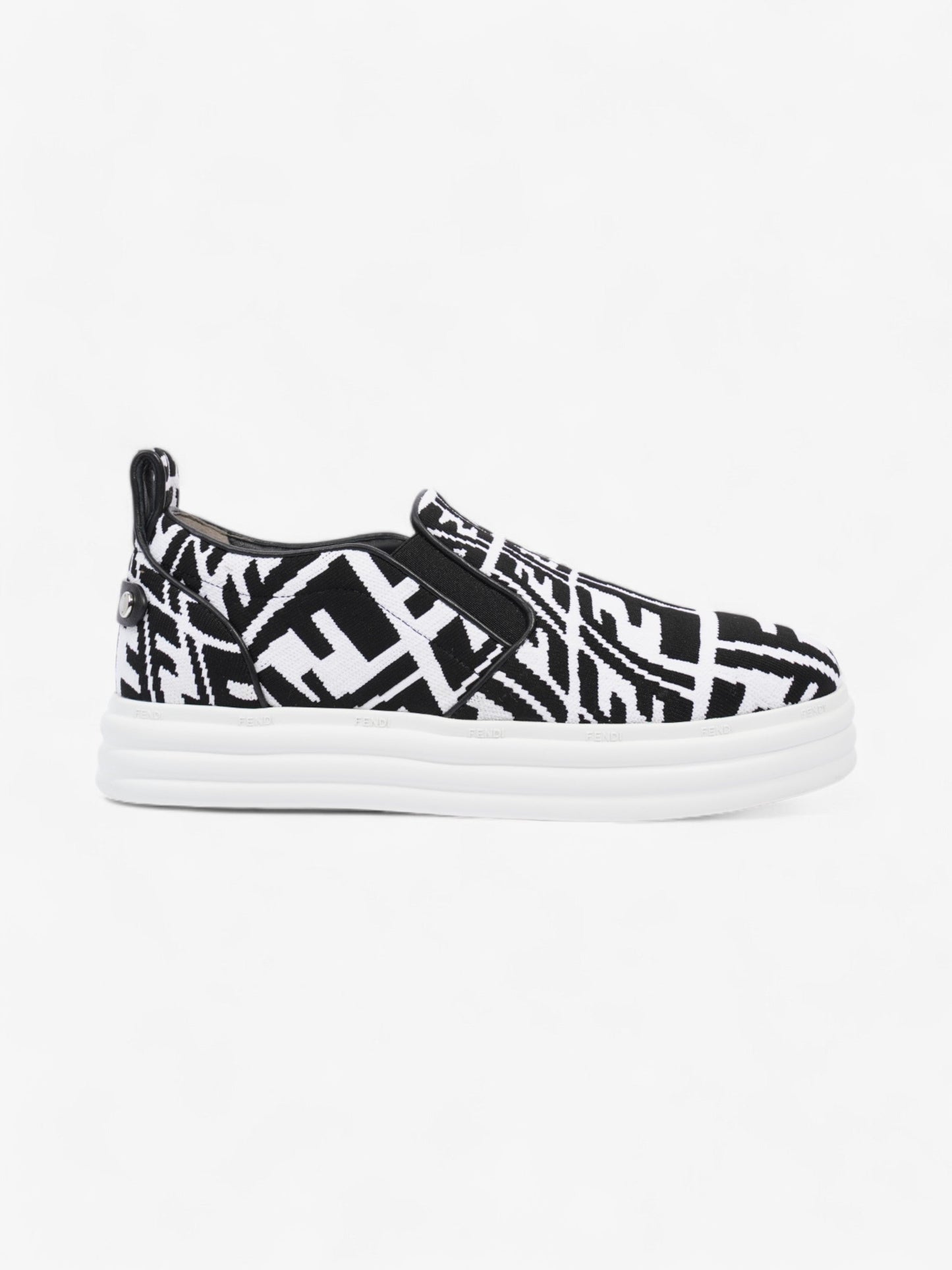 Fendi Rise Slip On White / Black Cotton EU 38 UK 5