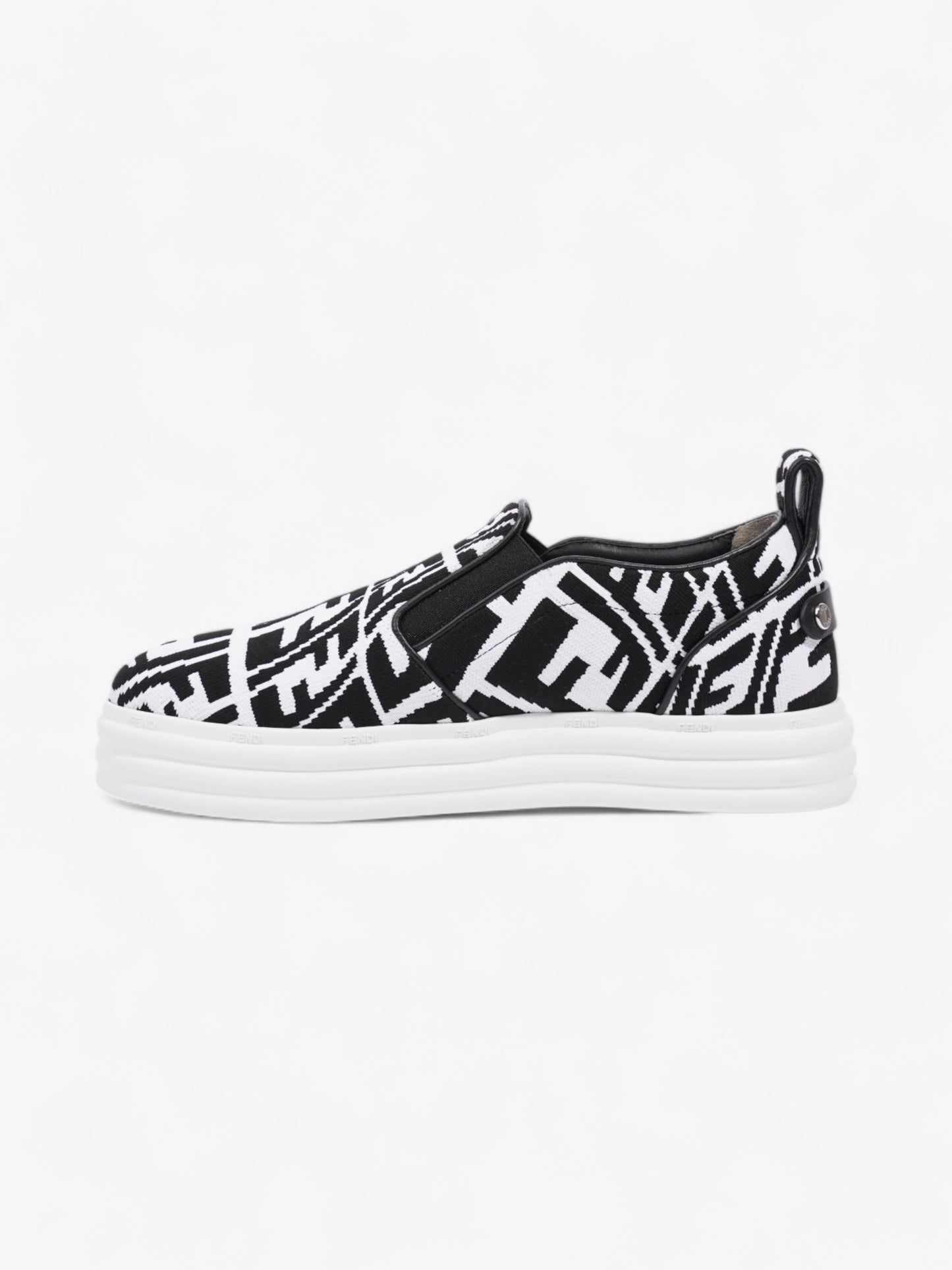 Fendi Rise Slip On White / Black Cotton EU 38 UK 5
