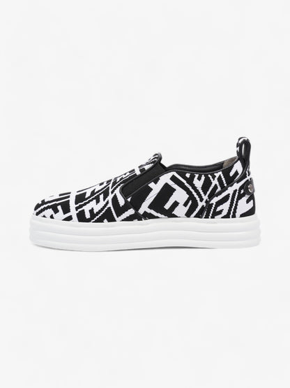 Fendi Rise Slip On White / Black Cotton EU 38 UK 5
