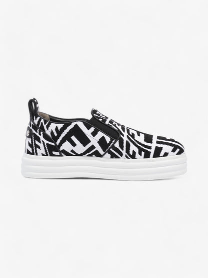 Fendi Rise Slip On White / Black Cotton EU 38 UK 5