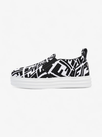 Fendi Rise Slip On White / Black Cotton EU 38 UK 5