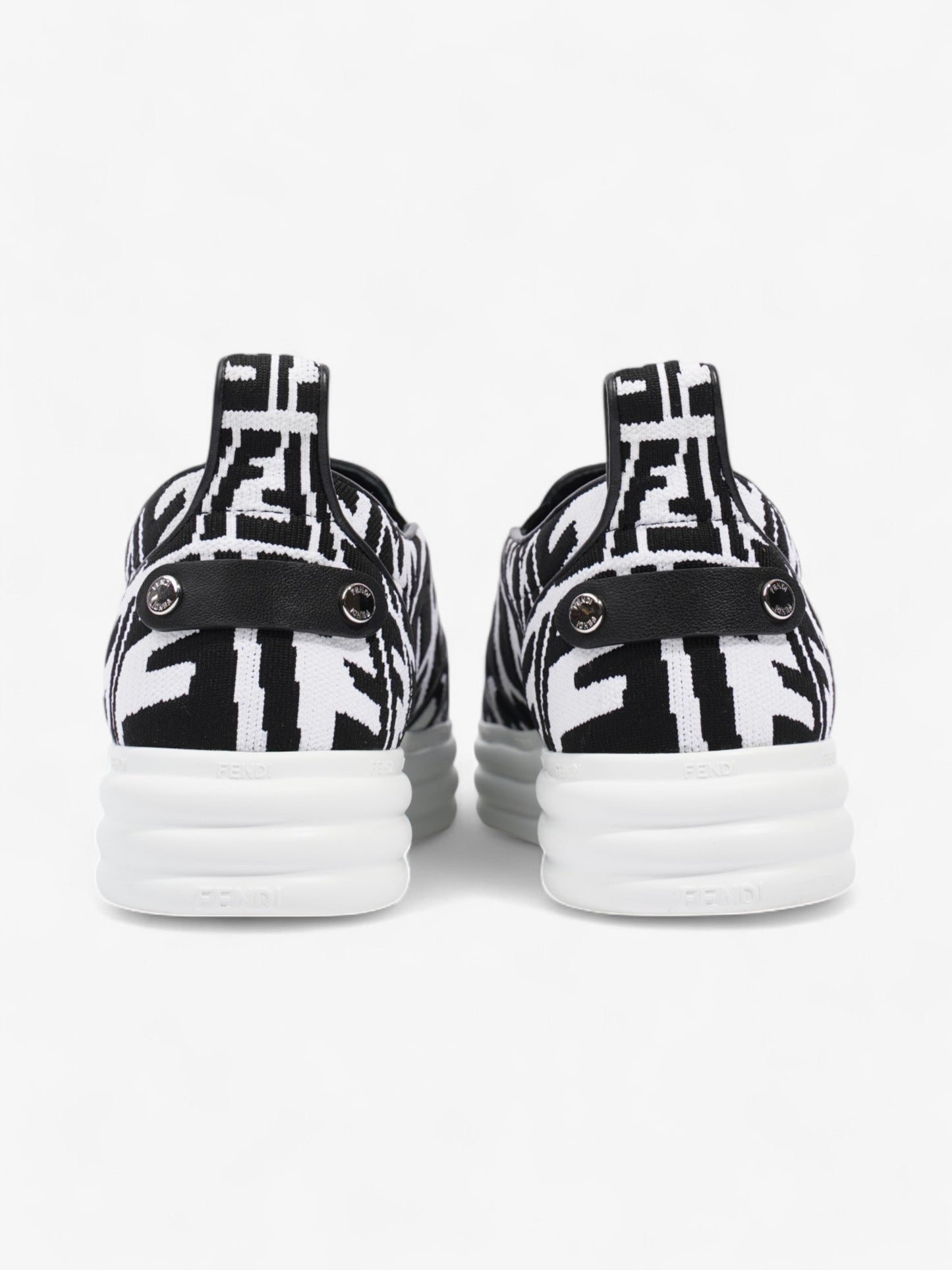 Fendi Rise Slip On White / Black Cotton EU 38 UK 5