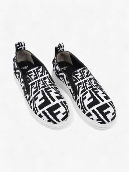 Fendi Rise Slip On White / Black Cotton EU 38 UK 5