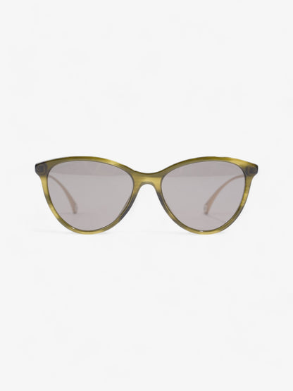 Chanel Cat Eye Sunglasses Green / Gold Acetate 140mm