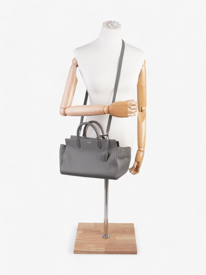 Saint Laurent Rive Gauche Cabas Tote Grey Grained Leather