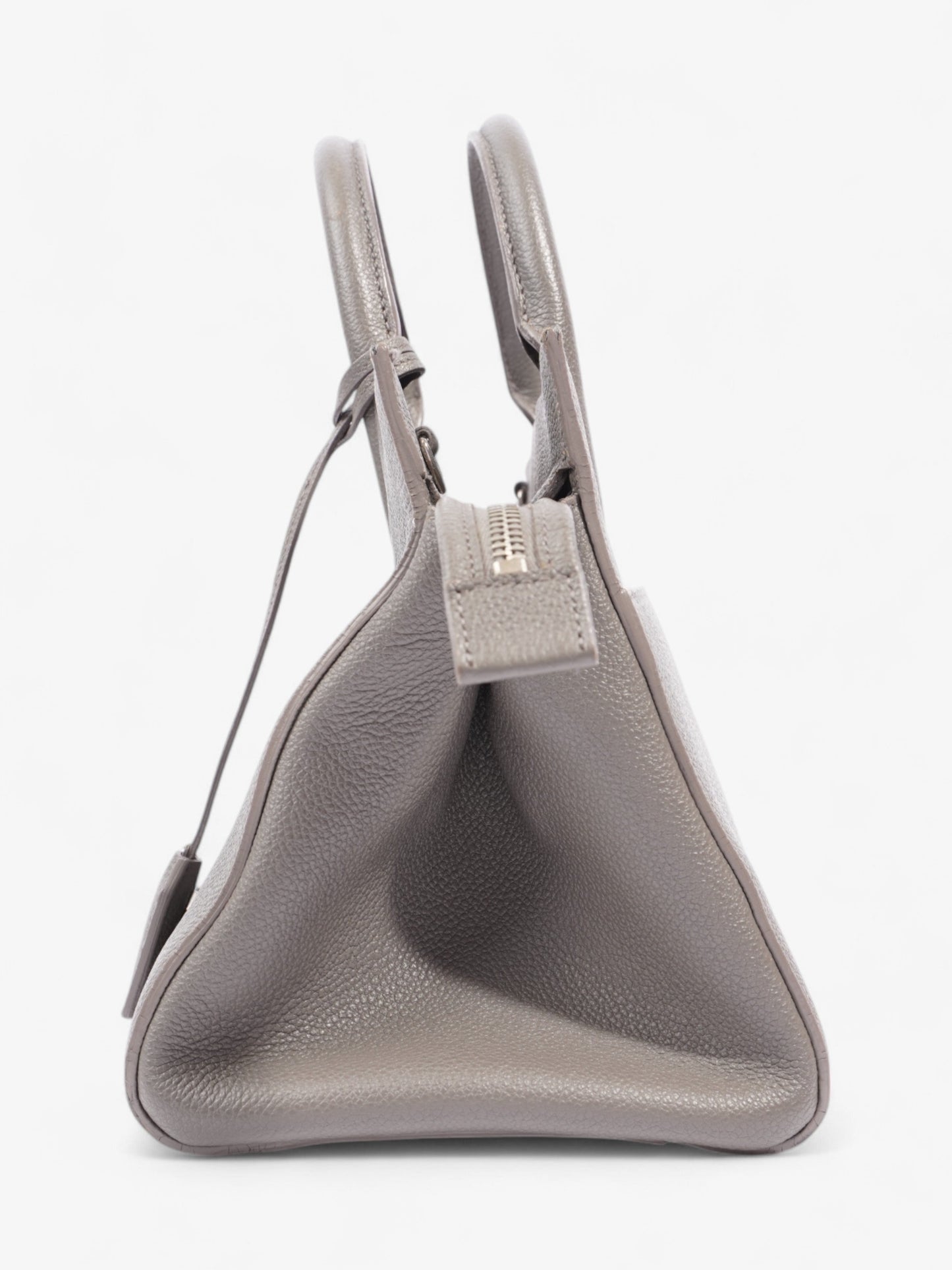Saint Laurent Rive Gauche Cabas Tote Grey Grained Leather