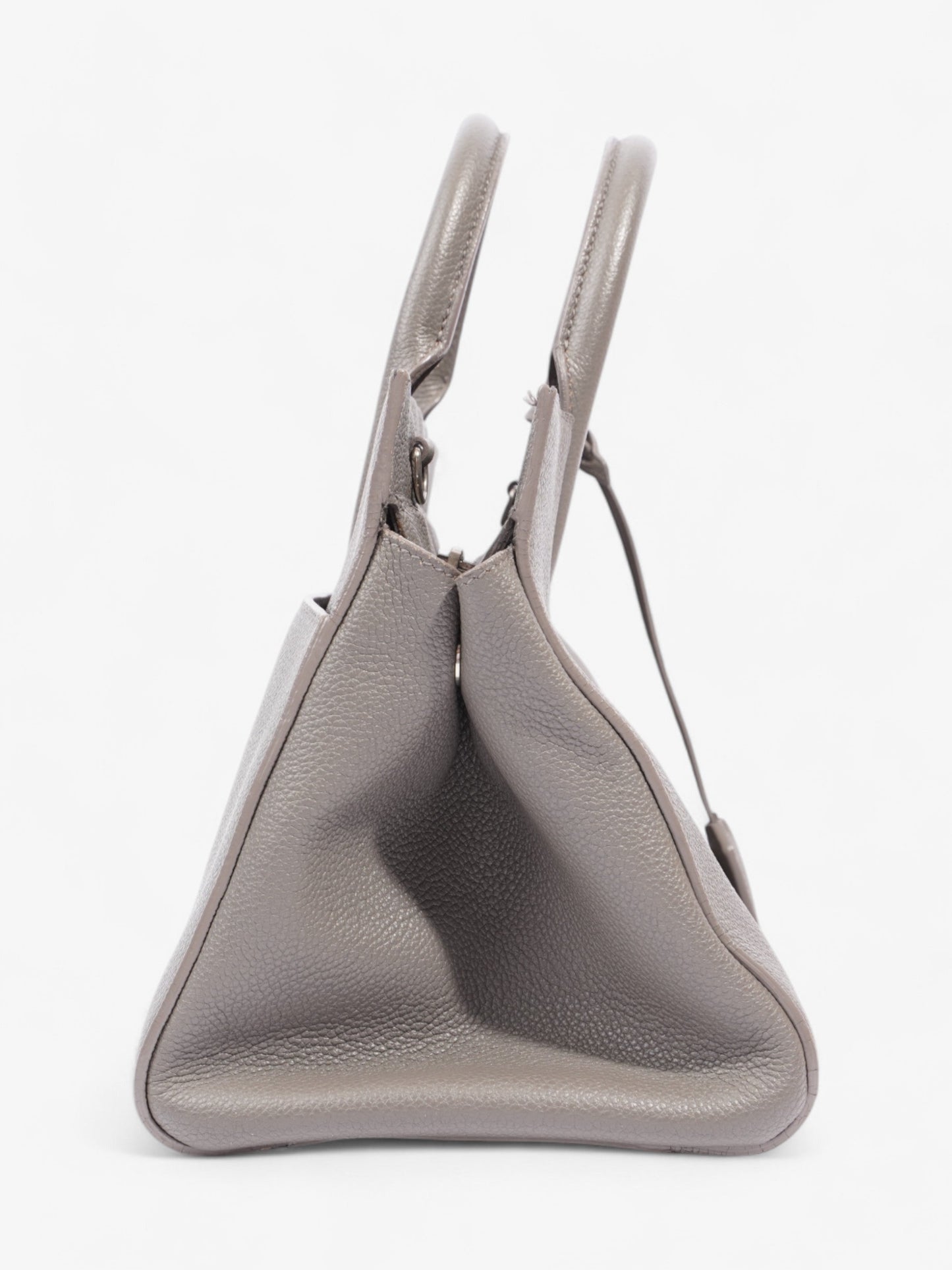 Saint Laurent Rive Gauche Cabas Tote Grey Grained Leather