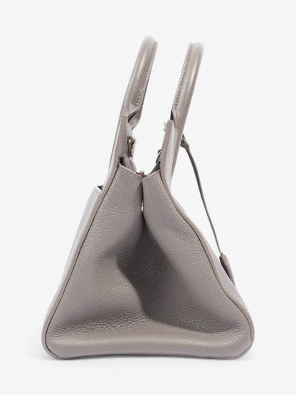 Saint Laurent Rive Gauche Cabas Tote Grey Grained Leather