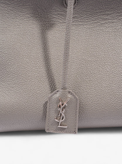 Saint Laurent Rive Gauche Cabas Tote Grey Grained Leather