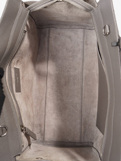 Saint Laurent Rive Gauche Cabas Tote Grey Grained Leather
