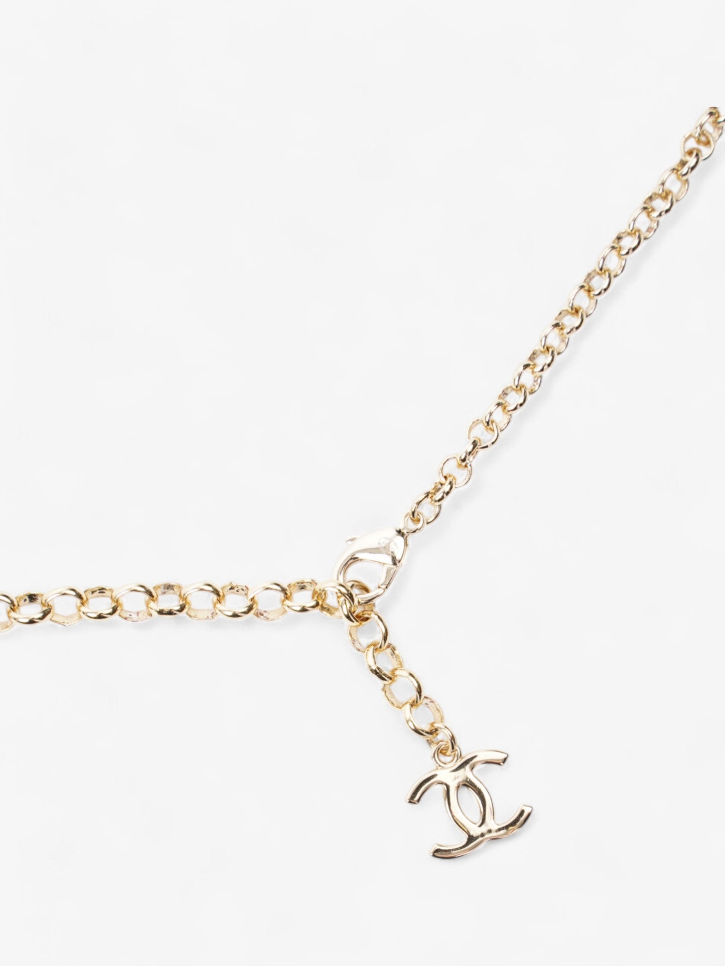 Chanel Coco Heart Long Necklace Light Gold Base Metal