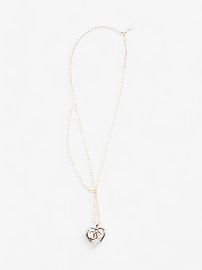 Chanel Coco Heart Long Necklace Light Gold Base Metal