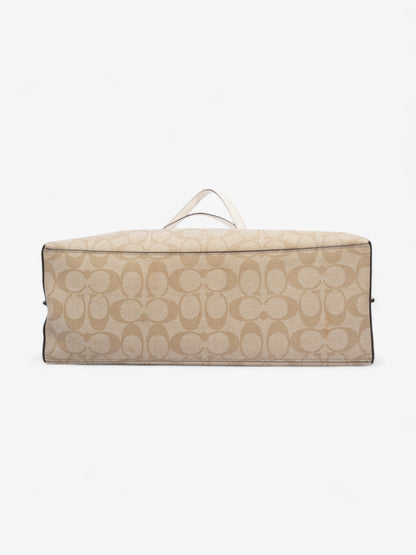 Coach Mollie Tote Beige / White Canvas