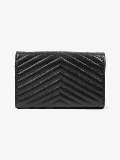 Saint Laurent Cassandre Envelope  Black Grained Leather