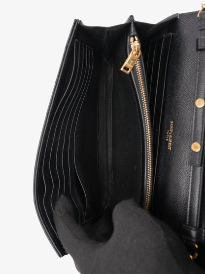 Saint Laurent Cassandre Envelope  Black Grained Leather