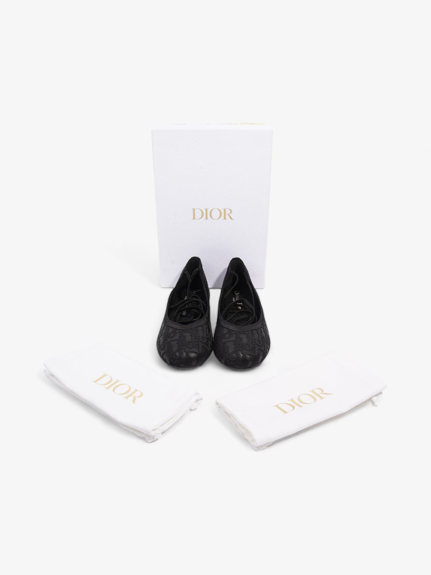 Christian Dior Poeme Ballet Flats Black Cotton EU 39 UK 6