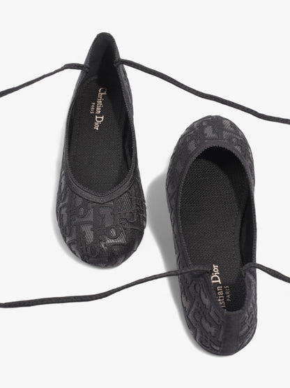 Christian Dior Poeme Ballet Flats Black Cotton EU 39 UK 6