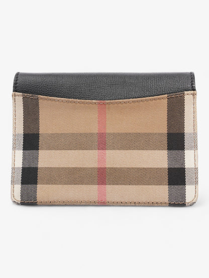 Burberry Hampshire Chain Wallet Black / Vintage Check Leather