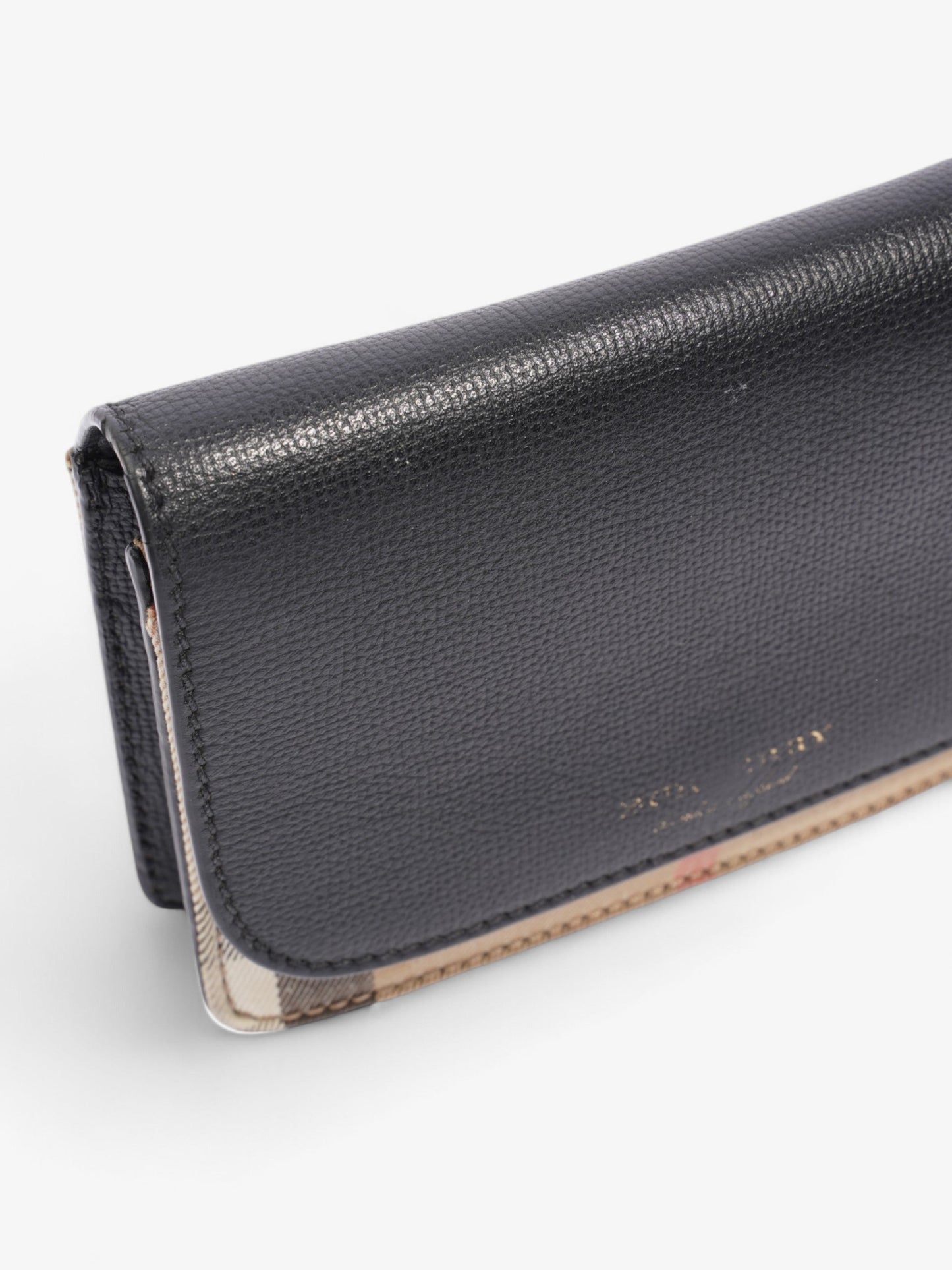 Burberry Hampshire Chain Wallet Black / Vintage Check Leather