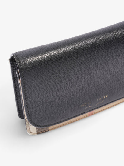 Burberry Hampshire Chain Wallet Black / Vintage Check Leather