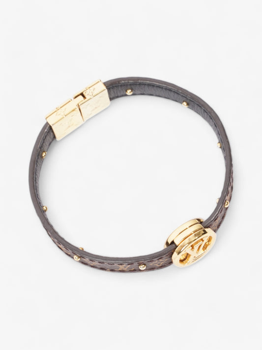 Louis Vuitton LV Circle Reversible Bracelet Monogram / Gold / Black Canvas Medium