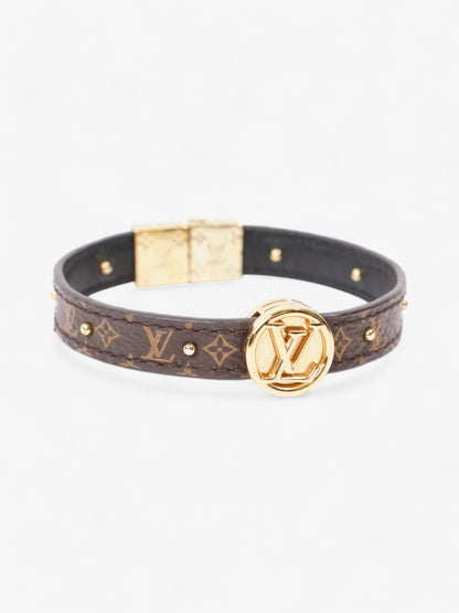 Louis Vuitton LV Circle Reversible Bracelet Monogram / Gold / Black Canvas Medium