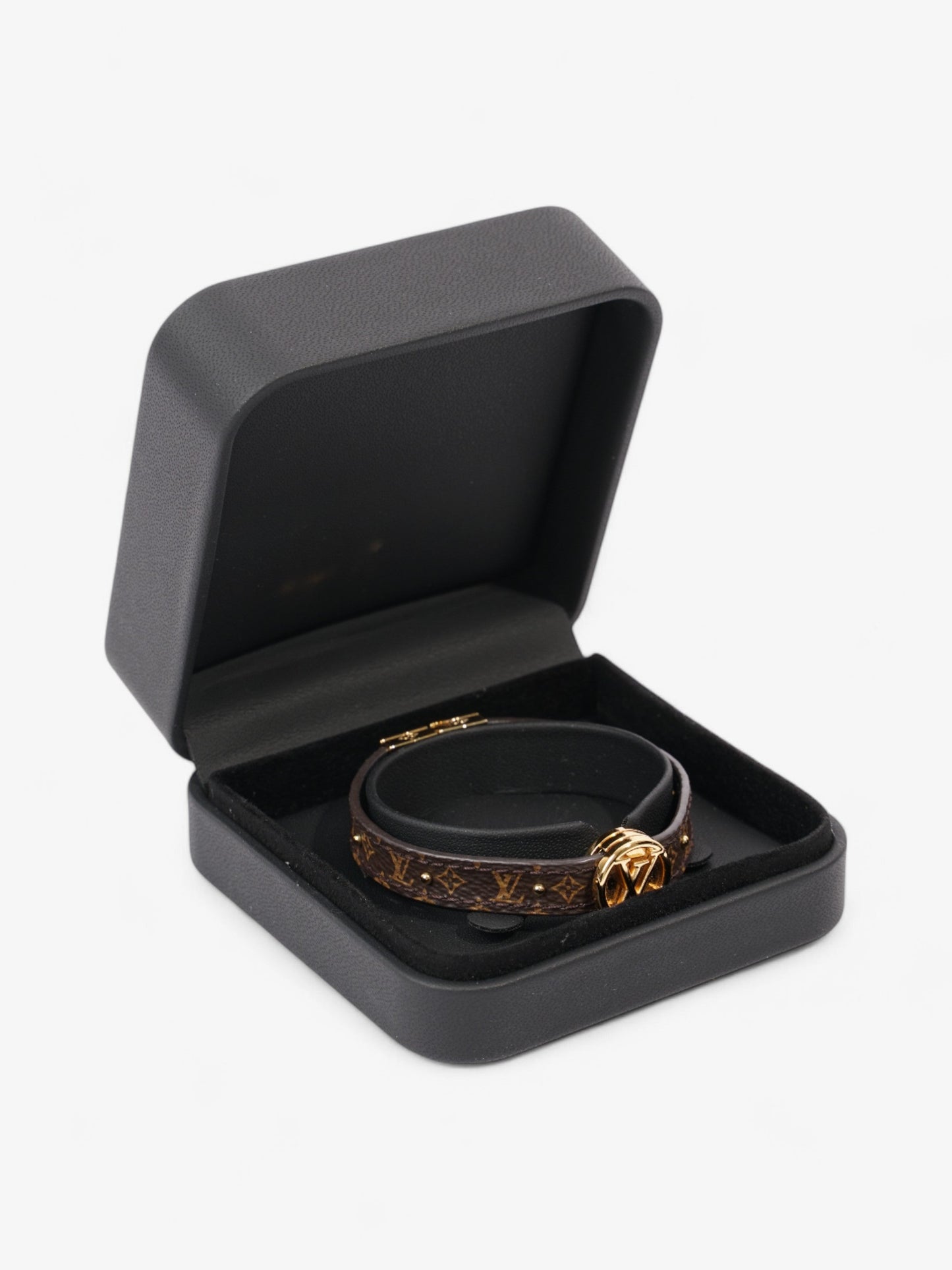 Louis Vuitton LV Circle Reversible Bracelet Monogram / Gold / Black Canvas Medium