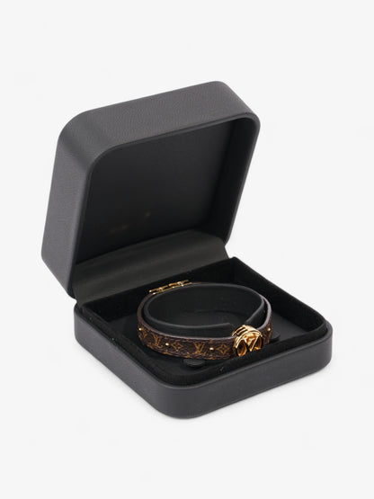 Louis Vuitton LV Circle Reversible Bracelet Monogram / Gold / Black Canvas Medium