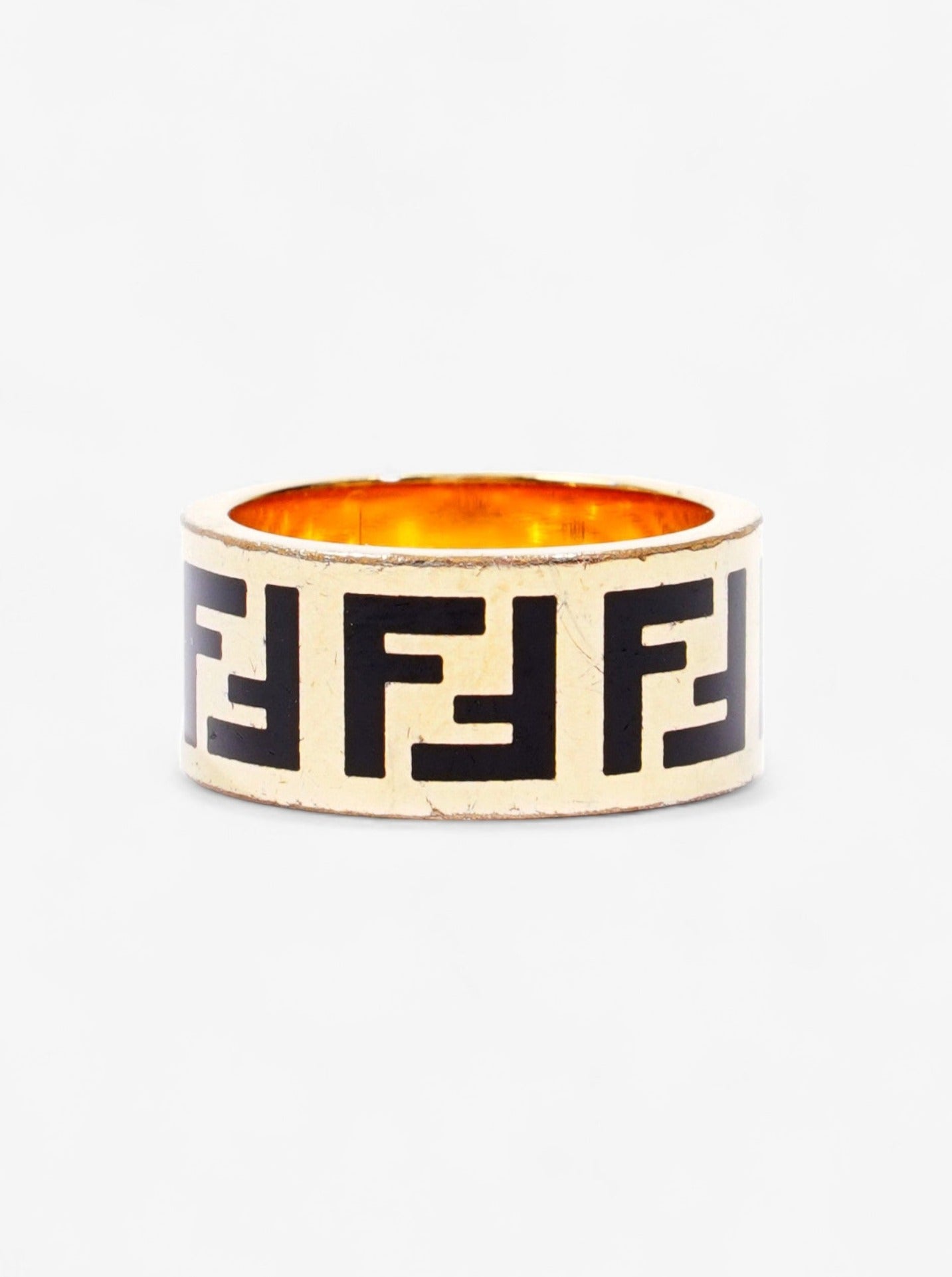 Fendi Forever Fendi Ring Gold / Black Brass L (58mm)