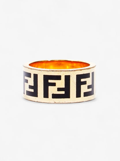 Fendi Forever Fendi Ring Gold / Black Brass L (58mm)