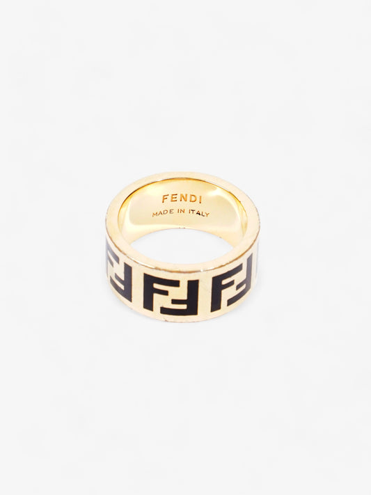 Fendi Forever Fendi Ring Gold / Black Brass L (58mm)