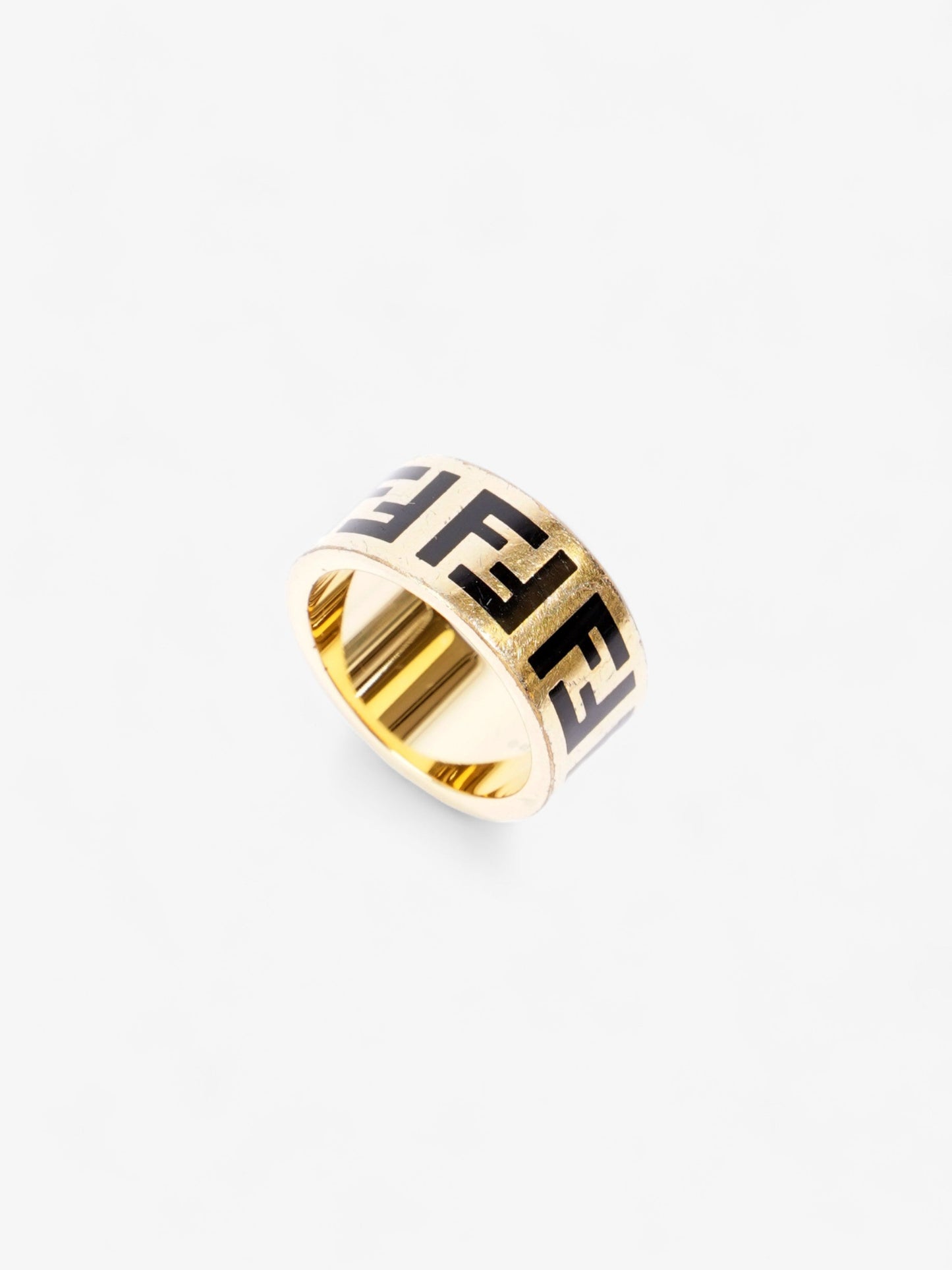 Fendi Forever Fendi Ring Gold / Black Brass L (58mm)