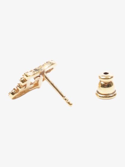 Fendi FF Earrings Gold / White Base Metal