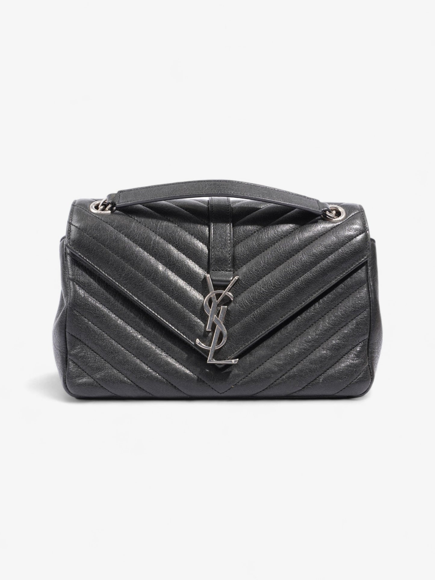 Saint Laurent College Black Lambskin Leather Medium