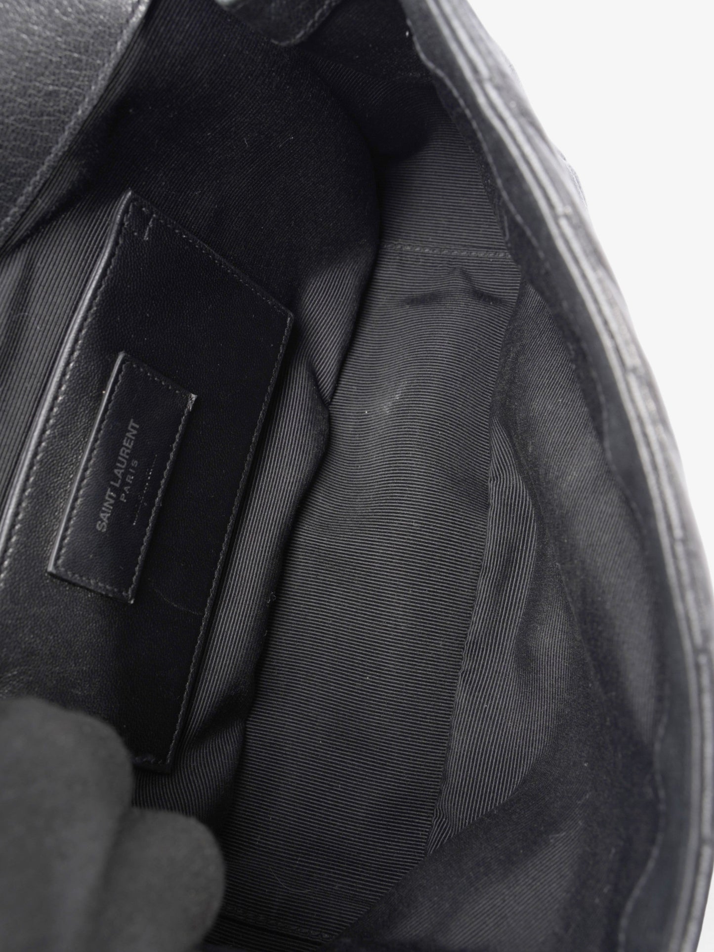 Saint Laurent College Black Lambskin Leather Medium