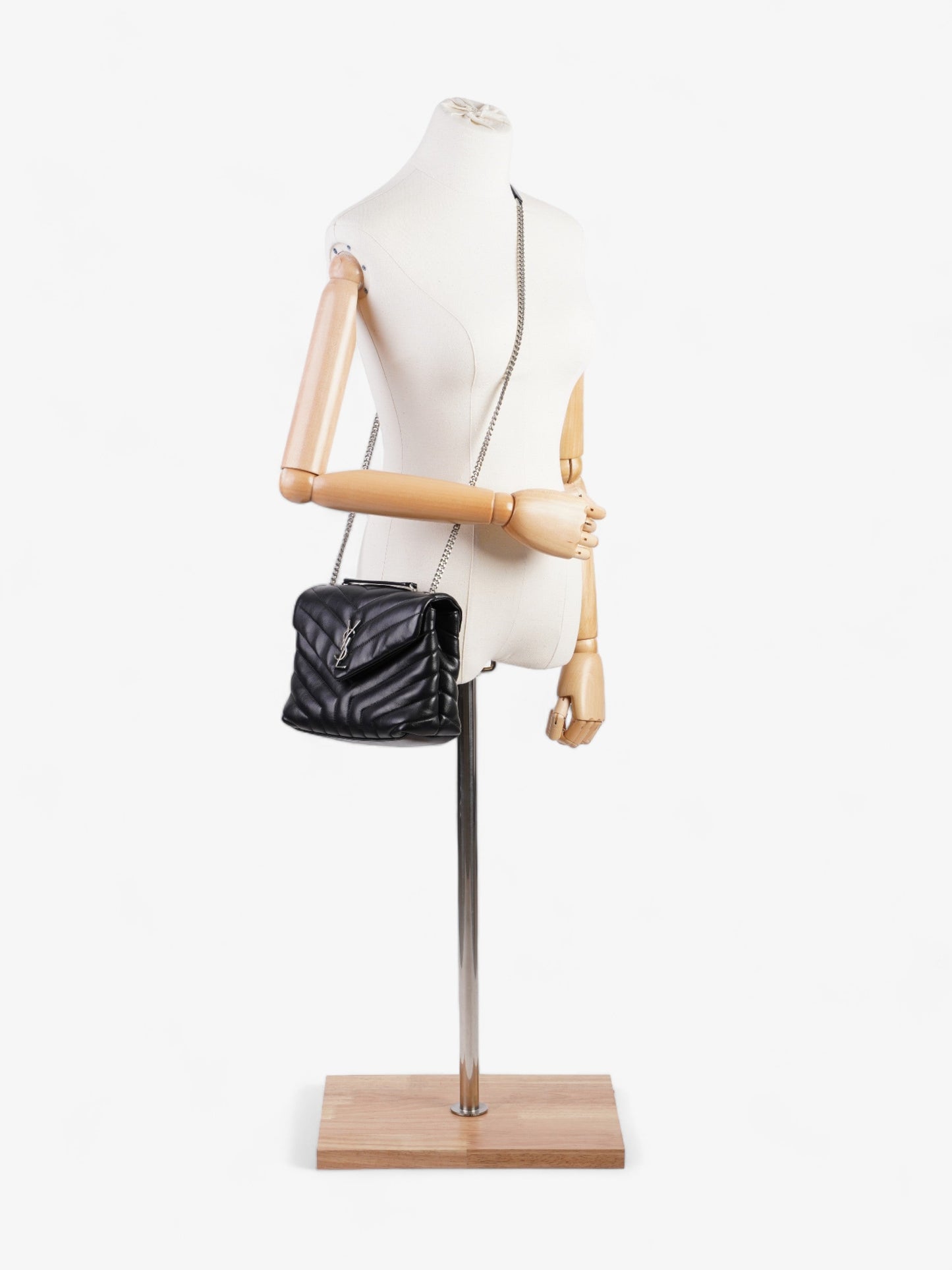 Saint Laurent Lou Lou Black Calfskin Leather Small