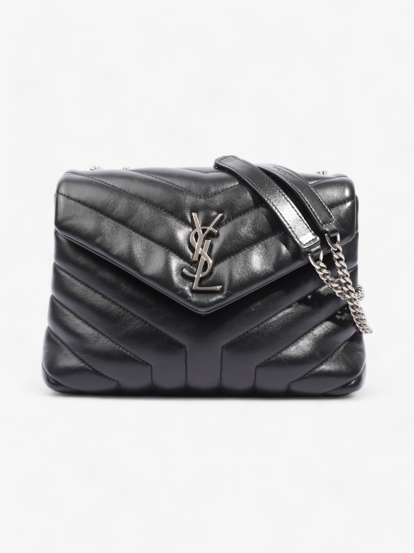 Saint Laurent Lou Lou Black Calfskin Leather Small