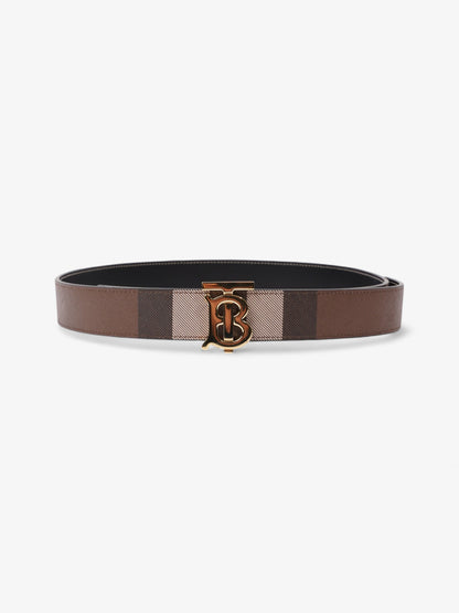 Burberry TB Reversible Giant Check Belt Dark Birch Brown Canvas Small - 106cm